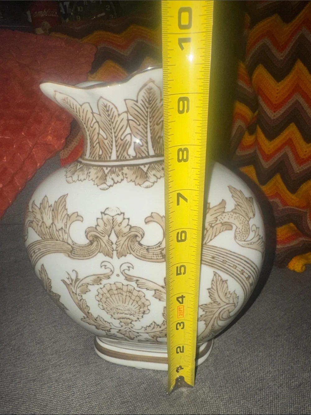 Vintage Neoclassical Style Ceramic Decorative Urn Vase | Ornate Scroll